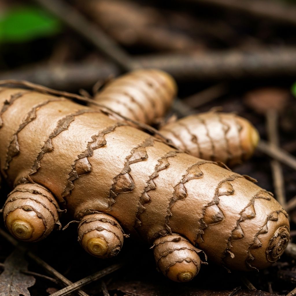 Fresh harvested botanical root macro detail